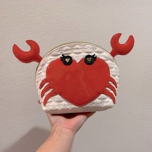 Betsy Johnson Crab Cancer Makeup Cosmetic Bag